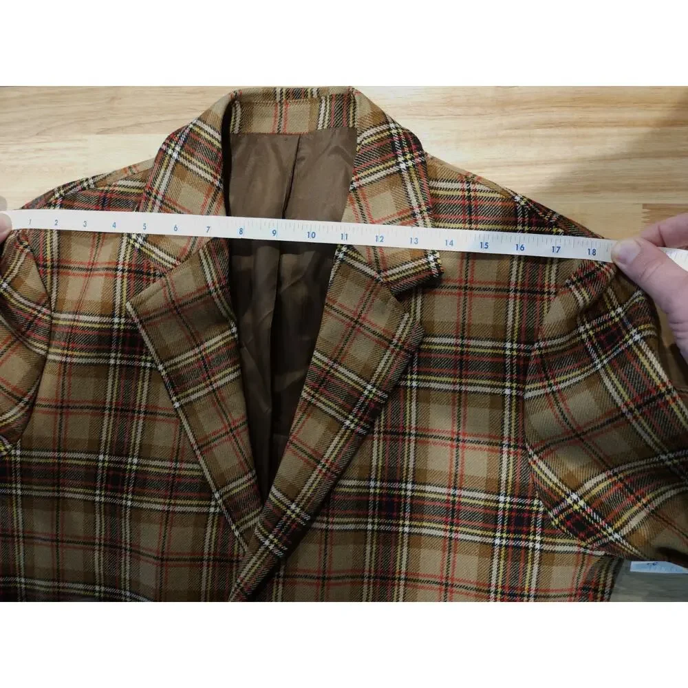 VINTAGE PENDLETON Mens Blazer Sport Coat Jacket Plaid Size 40L Virgin Wool USA
